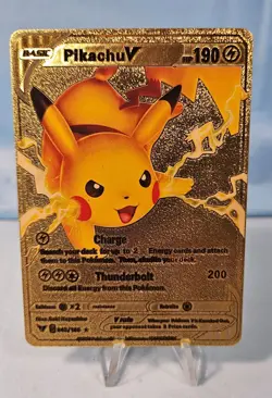 Pokemon Pikachu V Hp 190 043/185 Gold Foil Card - Image 1