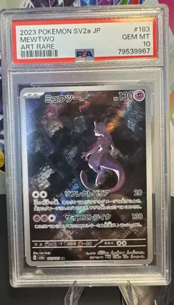 Pokemon Mewtwo TCG Art Rare Card 183/165 Japanese 151 Series PSA 10 - Image 1