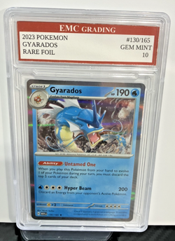 GYARADOS #130/165 FOIL Pokemon 2023 Card GRADED 10 MINT TCG - Image 1