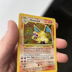 Pokemon Charizard 004/130 Base Set 2 Holo Rare 120 HP English Card swirl blowing - Image 4