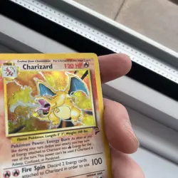 Pokemon Charizard 004/130 Base Set 2 Holo Rare 120 HP English Card swirl blowing - Image 5