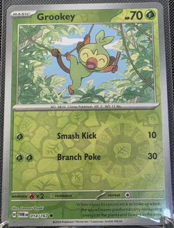 Grookey 014/167 Reverse Holo Twilight Masquerade TWM NM/M Pokemon TCG - Image 1