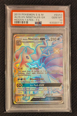 ALOLAN NINETALES GX FA POKEMON SM HIDDEN FATES 2019 SV53 PSA 10 GEM MINT GRADED - Image 1