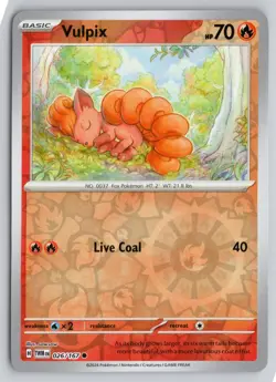 VULPIX 026/167 COMMON TWILIGHT MASQUERADE POKEMON REVERSE HOLO NM - Image 1