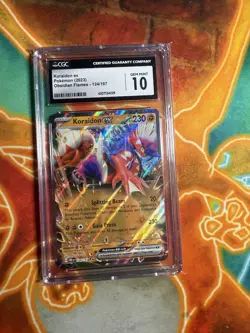CGC Graded 10 Gem Mint Koraidon ex 124/197 Obsidian Flames Pokemon Card - Image 1