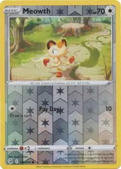 Meowth 199/264 Reverse Holo | Fusion Strike | Pokemon Card - Image 1