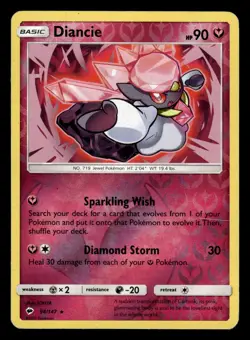 Diancie 94/147 Reverse Holo Burning Shadows Pokemon Card - Image 1