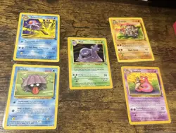 Pokemon Card Lot Vintage Holo Muk Base Jungle Fossil Bundle 5 Cards LP/NM - Image 1