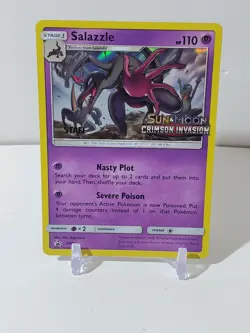 2017 Pokemon Crimson Invasion #SM73 Salazzle PRERELEASE STAFF STAMPED Promo Card - Image 1