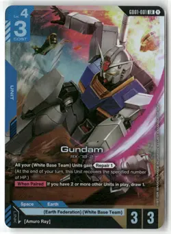 Gundam GD01-001 LR Gundam Card Game New Type Rising NM Foil - Image 1