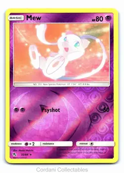 Mew 32/68 - Hidden Fates - Reverse Holo Pokemon Card - Near Mint - Image 1