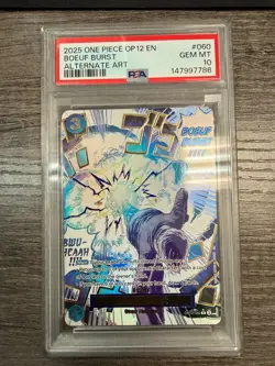 2025 ONE PIECE OP12-060 LEGACY OF THE MASTER BOEUF BURST EVENT ALT ART PSA 10 - Image 1