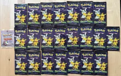 Pokemon 2023 Trick Or Trade 3 Card Booster Packs Lot Of 22 (66) + 10 Stickers - Image 1