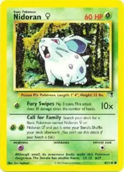 Nidoran 82/110 Legendary Collection Pokemon Card - NM - Image 1