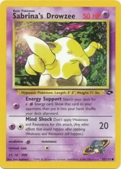 Sabrina's Drowzee 95/132 Gym Challenge Unlimited Vintage 2000 Pokemon Card - NM - Image 1