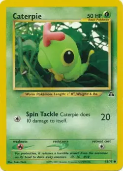 Caterpie 53/75 Neo Discovery Pokemon Card - NM - Image 1