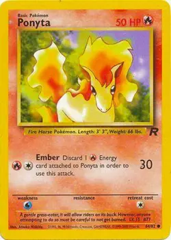 Ponyta 64/82 Team Rocket Vintage 2000 Pokemon Card - NM - Image 1