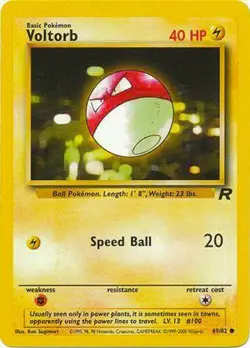 Voltorb 69/82 Team Rocket Vintage 2000 Pokemon Card - NM - Image 1