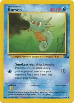 Horsea 49/62 Fossil Set Unlimited Vintage 1999 Pokemon Card - NM - Image 1