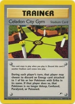 Celadon City Gym 107/132 Gym Heroes Unlimited Vintage 2000 Pokemon Card - NM - Image 1