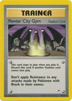 Pewter City Gym 115/132 Gym Heroes Unlimited Vintage 2000 Pokemon Card - NM - Image 1