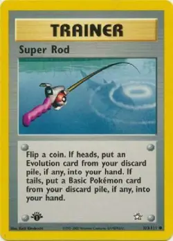 Super Rod 103/111 1st Edition Neo Genesis Trainer Pokemon Card - NM - Image 1