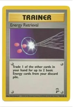 Energy Retrieval 110/130 Base Set 2 Trainer Pokemon Card - NM - Image 1
