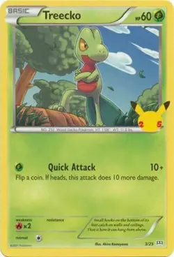 Treecko 3/25 Non Holo McDonalds 25th Anniversary Promo Pokemon Card - NM - Image 1