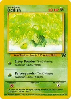 Oddish 63/82 Team Rocket Vintage 2000 Pokemon Card - NM - Image 1