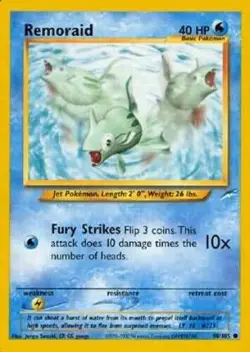 Remoraid 80/105 Neo Destiny Vintage 2002 Pokemon Card - NM - Image 1