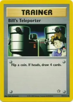 Bill's Teleporter 91/111 Neo Genesis Set Unlimited Pokemon Card - NM - Image 1