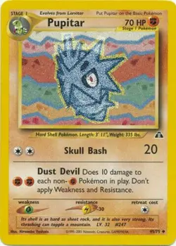 Pupitar 45/75 Neo Discovery Pokemon Card - NM - Image 1