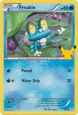 Froakie 22/25 Non Holo McDonalds 25th Anniversary Promo Pokemon Card - NM - Image 1