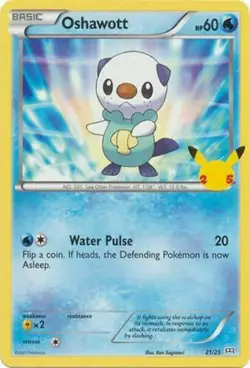 Oshawott 21/25 Non Holo McDonalds 25th Anniversary Promo Pokemon Card - NM - Image 1