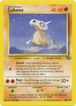 Cubone 50/64 Jungle Set Vintage 1999 Pokemon Card - NM - Image 1