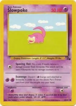 Slowpoke 55/62 Fossil Set Unlimited Vintage 1999 Pokemon Card - NM - Image 1