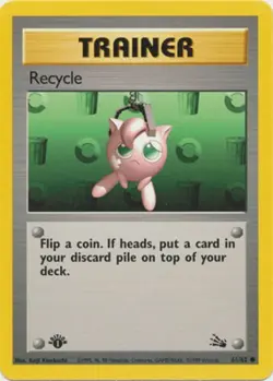 Recycle 61/62 Fossil Set 1st Edition Trainer Vintage 1999 Pokemon Card - NM - Image 1