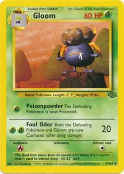 Gloom 37/64 Jungle Set Vintage 1999 Pokemon Card - NM - Image 1