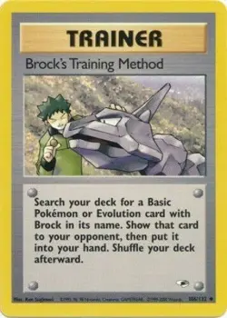 Brock's Training Method 106/132 Gym Heroes Unlimited Vintage Pokemon Card - NM - Image 1