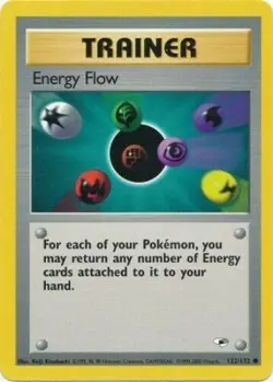 Energy Flow 122/132 Gym Heroes Unlimited Vintage 2000 Pokemon Card - NM - Image 1