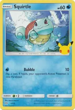 Squirtle 17/25 Non Holo McDonalds 25th Anniversary Promo Pokemon Card - NM - Image 1