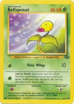 Bellsprout 49/64 Jungle Set Vintage 1999 Pokemon Card - NM - Image 1