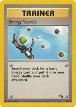 Energy Search 59/62 Fossil Set Unlimited Trainer Vintage 1999 Pokemon Card - NM - Image 1