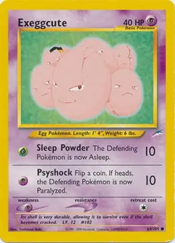 Exeggcute 64/105 Neo Destiny Vintage 2002 Pokemon Card - NM - Image 1