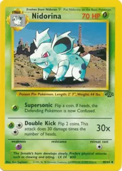 Nidorina 40/64 Jungle Set Vintage 1999 Pokemon Card - NM - Image 1