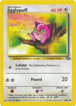 Jigglypuff 54/64 Jungle Set Unlimited 1999 Pokemon Card - LP - Image 1