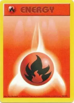 Fire Energy 98/102 SHADOWLESS Base Set 1999 Pokemon Card - NM - Image 1