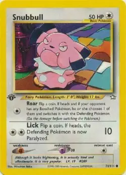 Snubbull 74/111 1st Edition Neo Genesis Pokemon Card - NM - Image 1