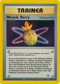 Miracle Berry 94/111 Neo Genesis Set Unlimited Pokemon Card - NM - Image 1