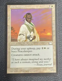 Peacekeeper MTG Weatherlight LP Rare Creature Magic Card - Image 1